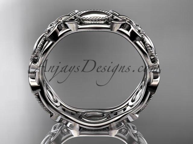 14kt white gold celtic trinity knot wedding band, engagement ring CT7152G - AnjaysDesigns