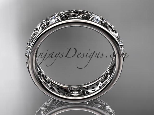 14kt white gold celtic trinity knot wedding band, engagement ring CT7160B - AnjaysDesigns
