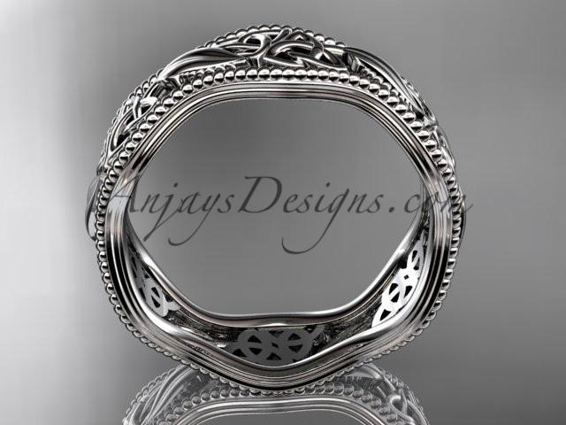 14kt white gold celtic trinity knot wedding band, engagement ring CT7190G - AnjaysDesigns