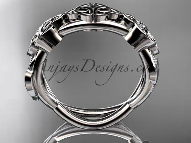 14kt white gold celtic trinity knot wedding band, engagement ring CT7204G - AnjaysDesigns