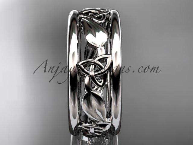 14kt white gold celtic trinity knot wedding band, engagement ring CT7233G - AnjaysDesigns