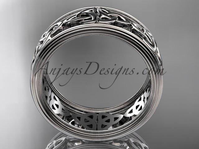 14kt white gold celtic trinity knot wedding band, engagement ring CT7236G - AnjaysDesigns