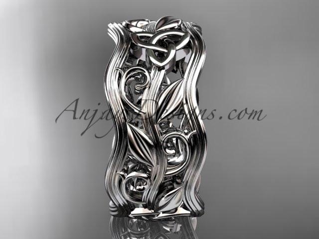 14kt white gold celtic trinity knot wedding band, engagement ring CT7263G - AnjaysDesigns