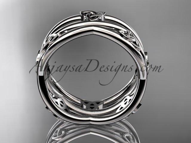 14kt white gold celtic trinity knot wedding band, engagement ring CT7350G - AnjaysDesigns