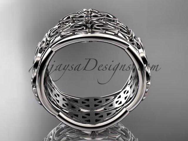 14kt white gold celtic trinity knot wedding band, engagement ring CT7352G - AnjaysDesigns