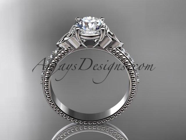 14kt white gold diamond celtic trinity knot wedding ring, engagement ring CT7391 - AnjaysDesigns