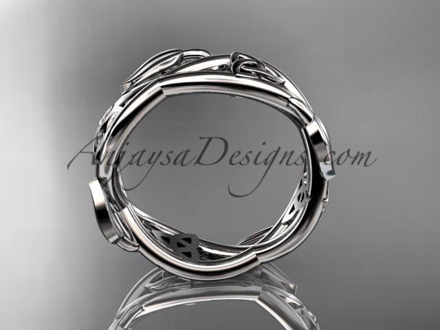 14kt white gold celtic trinity knot wedding band, triquetra ring, engagement ring CT7403G - AnjaysDesigns