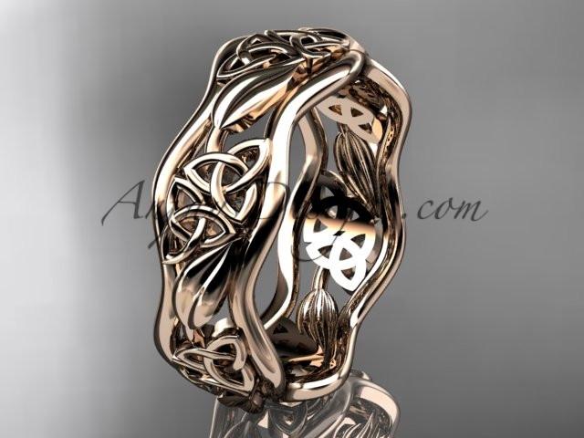 14kt rose gold celtic trinity knot wedding band, engagement ring CT7506G - AnjaysDesigns