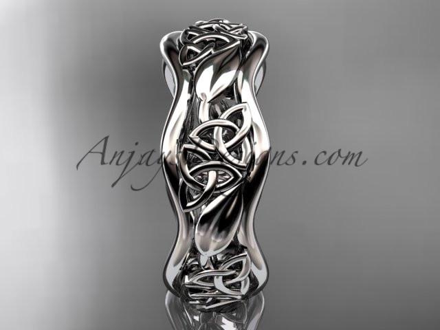 14kt white gold celtic trinity knot wedding band, engagement ring CT7506G - AnjaysDesigns