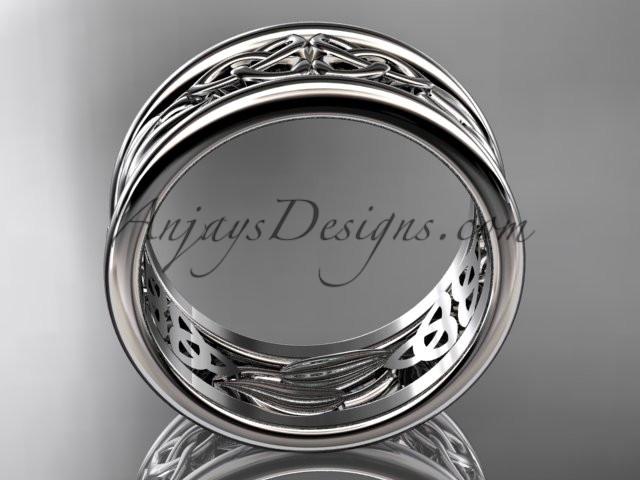 14kt white gold celtic trinity knot wedding band, engagement ring CT7511G - AnjaysDesigns