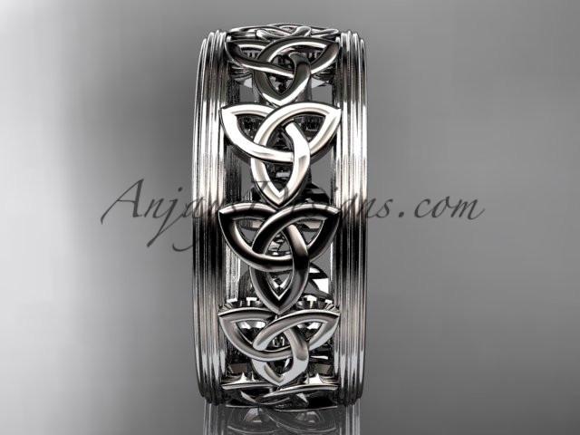 14kt white gold celtic trinity knot wedding band, engagement ring CT7513G - AnjaysDesigns