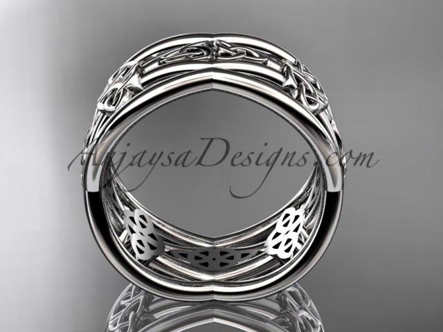 14kt white gold celtic trinity knot wedding band, engagement ring CT7519G - AnjaysDesigns