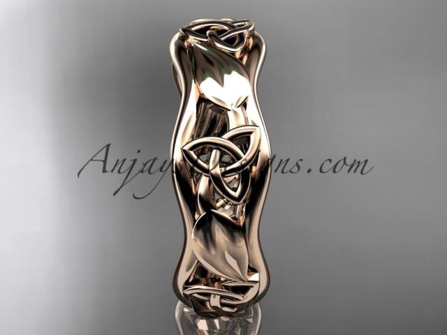 14kt rose gold celtic trinity knot engagement ring, wedding band CT7105B - AnjaysDesigns