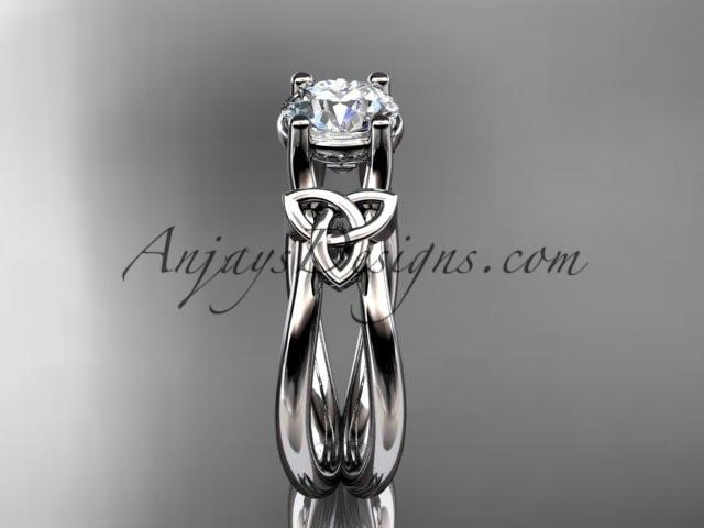 14kt white gold diamond celtic trinity knot wedding ring, engagement ring CT7130 - AnjaysDesigns
