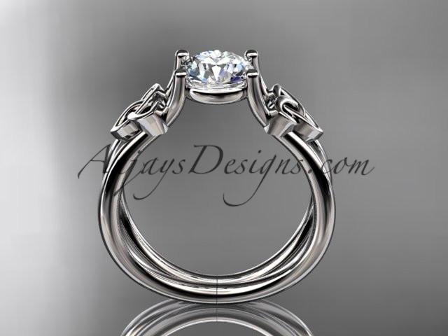 14kt white gold diamond celtic trinity knot wedding ring, engagement ring CT7130 - AnjaysDesigns