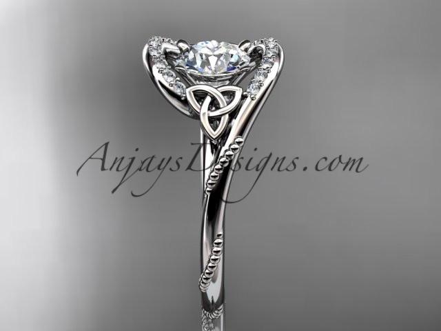 14kt white gold diamond celtic trinity knot wedding ring, engagement ring CT7166 - AnjaysDesigns