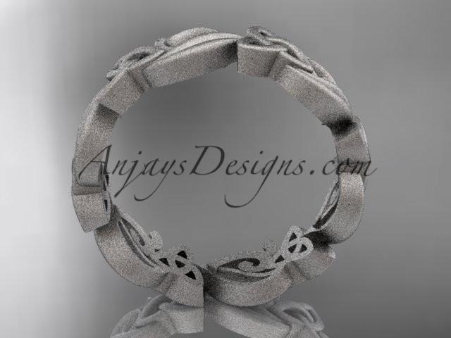 platinum matte finish diamond celtic trinity knot wedding band, engagement ring CT7191B - AnjaysDesigns