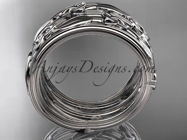 14kt white gold celtic trinity knot wedding band, engagement ring CT7242B - AnjaysDesigns