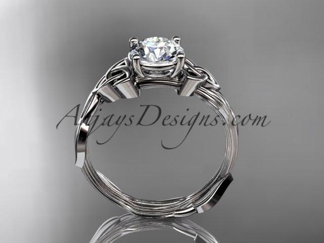 14kt white gold diamond celtic trinity knot wedding ring, engagement ring CT7251 - AnjaysDesigns