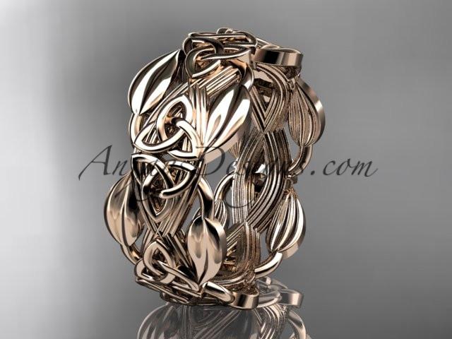 14kt rose gold celtic trinity knot wedding band, engagement ring CT7259B - AnjaysDesigns