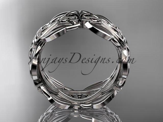 14kt white gold celtic trinity knot wedding band, engagement ring CT7259B - AnjaysDesigns