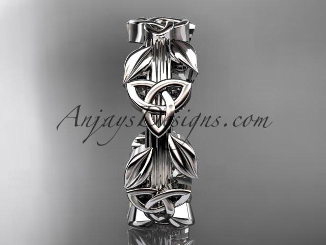 14kt white gold celtic trinity knot wedding band, engagement ring CT7316B - AnjaysDesigns