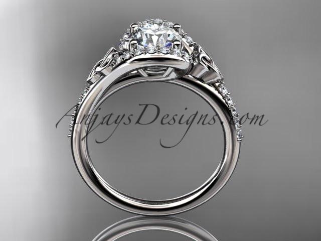 14kt white gold diamond celtic trinity knot wedding ring, engagement ring CT7317 - AnjaysDesigns