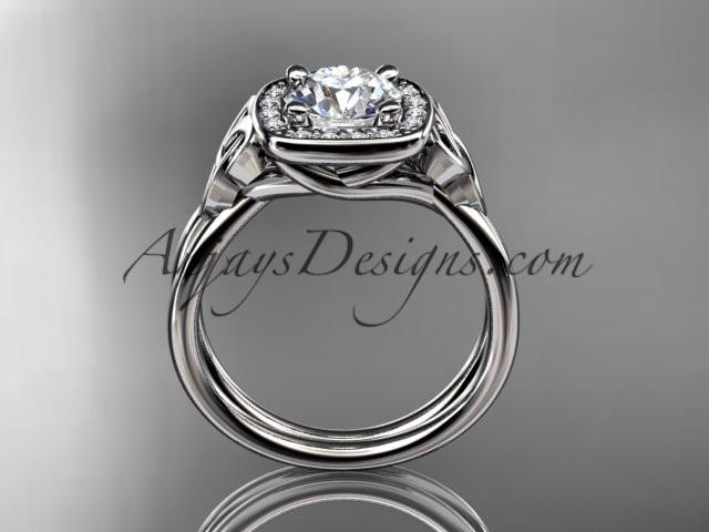 14kt white gold diamond celtic trinity knot wedding ring, engagement ring CT7330 - AnjaysDesigns