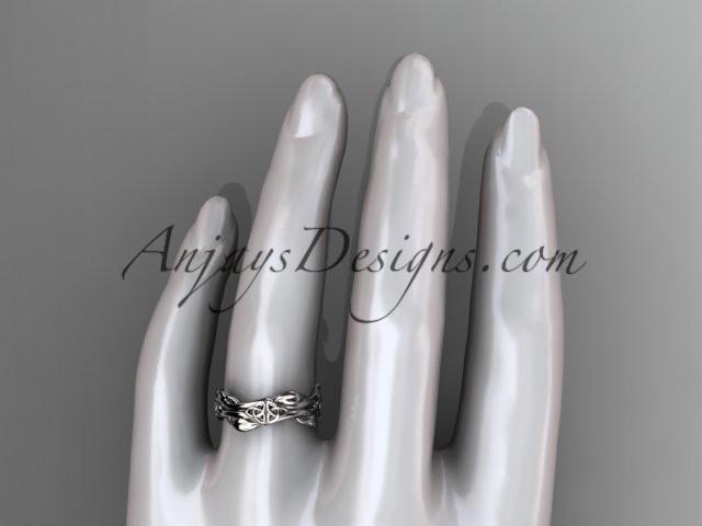 14kt white gold celtic trinity knot wedding band, engagement ring CT7354G - AnjaysDesigns