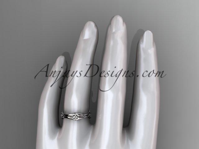 14kt white gold celtic trinity knot wedding band, engagement ring CT7356G - AnjaysDesigns