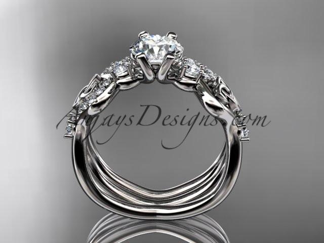 14kt white gold celtic trinity knot engagement set, wedding ring CT768S - AnjaysDesigns