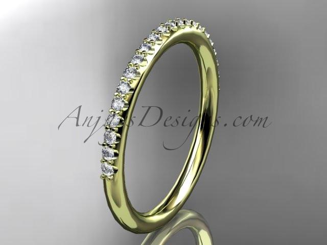 14k yellow gold diamond unique wedding ring,engagement ring, wedding band, stacking ring ADER103 - AnjaysDesigns