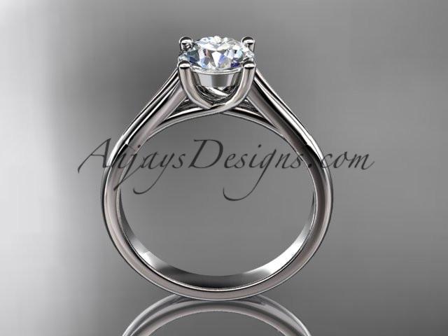 platinum diamond unique engagement ring, wedding ring, solitaire ring ADER109 - AnjaysDesigns