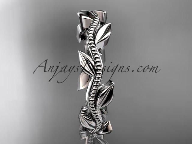 platinum leaf and vine wedding ring,engagement ring ADLR4 - AnjaysDesigns