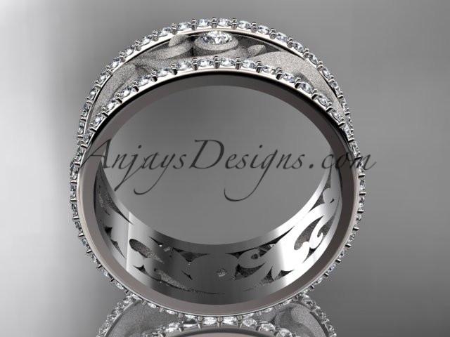 14kt white gold diamond engagement ring, wedding band ADLR121BA - AnjaysDesigns