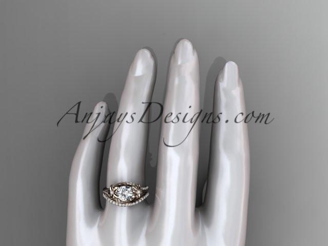 14kt rose gold diamond floral wedding set, engagement set ADLR125S - AnjaysDesigns