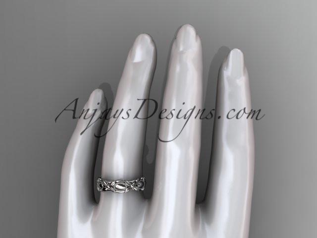 platinum leaf and vine wedding band,engagement ring ADLR152G - AnjaysDesigns