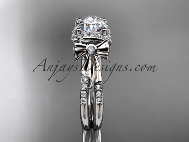platinum diamond unique engagement ring, wedding ring ADER155 - AnjaysDesigns