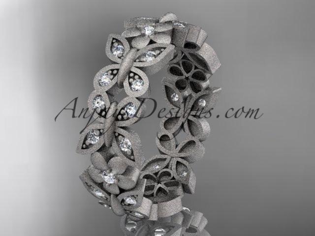 14kt white gold butterfly engagement ring, wedding band ADLR198B - AnjaysDesigns