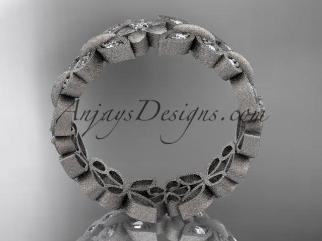 14kt white gold butterfly engagement ring, wedding band ADLR198B - AnjaysDesigns