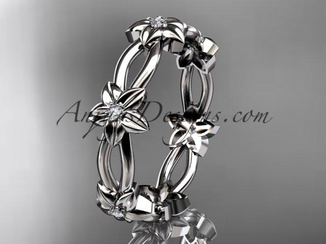 platinum diamond leaf,vine flower wedding ring,engagement ring ADLR19B - AnjaysDesigns