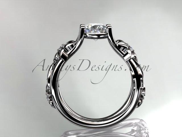14kt white gold diamond floral wedding ring, engagement ring ADLR216 - AnjaysDesigns