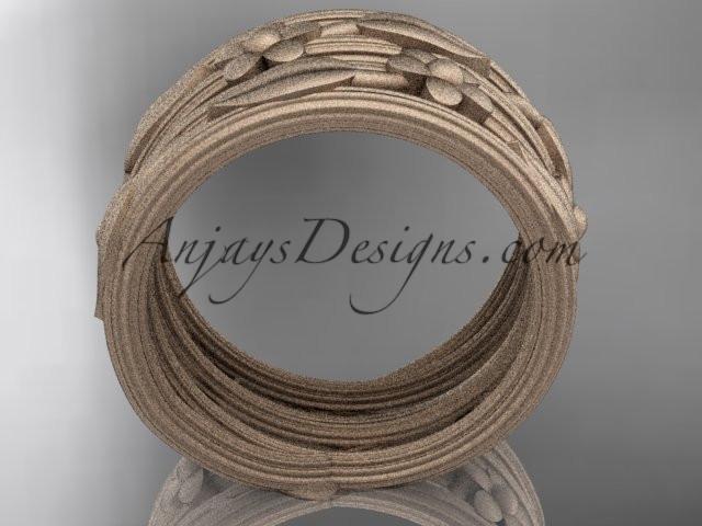 14kt rose gold leaf and vine, floral wedding band, engagement ring ADLR242G - AnjaysDesigns