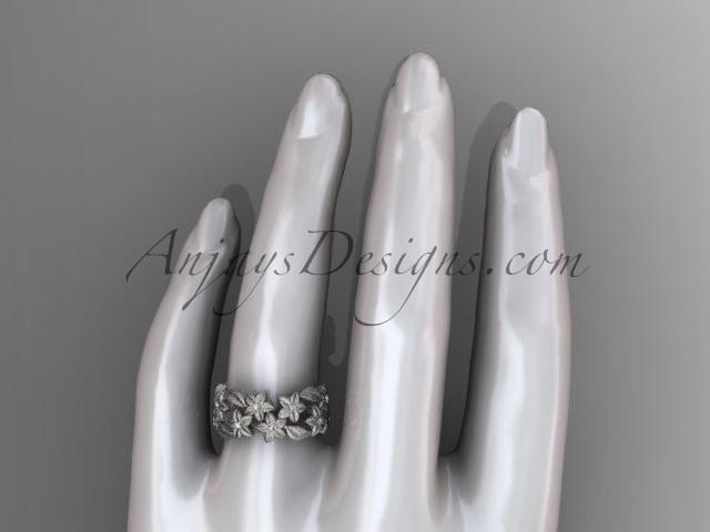14kt white gold diamond floral, leaf and vine wedding ring,engagement ring ADLR250 - AnjaysDesigns