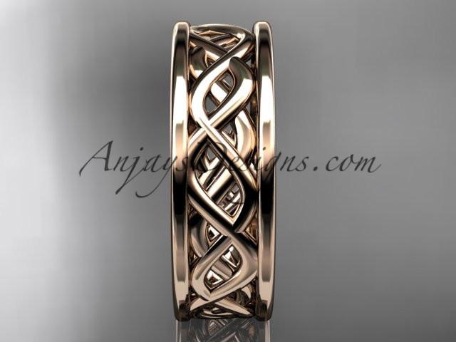 14kt rose gold vine wedding band, engagement ring ADLR257G - AnjaysDesigns