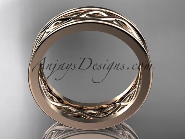 14kt rose gold vine wedding band, engagement ring ADLR257G - AnjaysDesigns