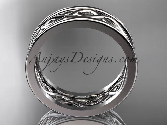 platinum vine wedding band, engagement ring ADLR257G - AnjaysDesigns