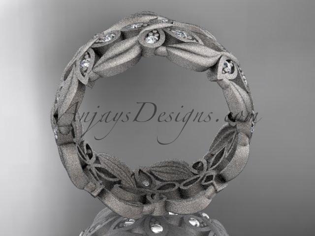 14kt white gold diamond butterfly, leaf and vine wedding ring, engagement ring ADLR262 - AnjaysDesigns