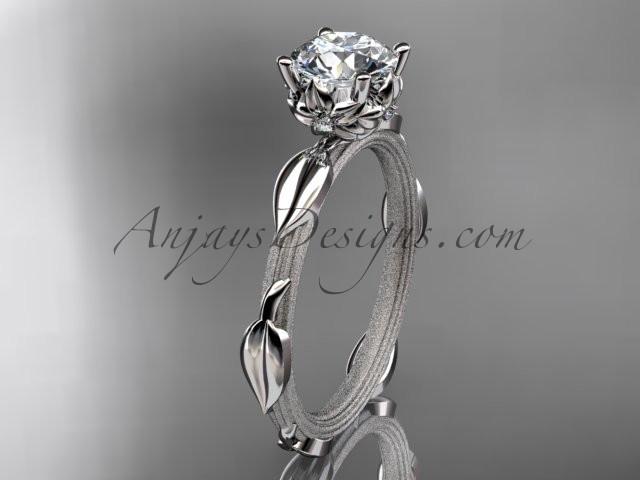 Platinum diamond vine and leaf wedding ring, engagement ring ADLR290 - AnjaysDesigns