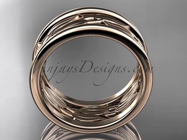 14kt rose gold leaf and vine wedding ring,engagement ring,wedding band ADLR293 - AnjaysDesigns